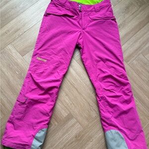 Marmot Lime Green and Pink Snow Pants